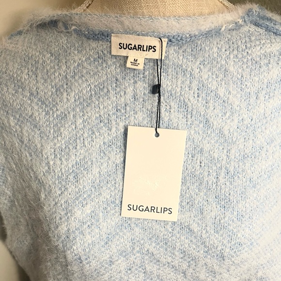 Womens SugarLips Cheshire Chevron Eyelash Cardigan - Picture 9 of 11